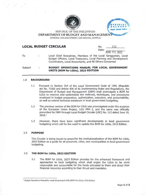 Local Budget Circular No. 152 Archives — GABOTAF.